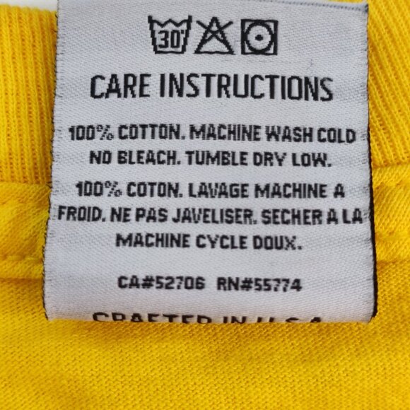 Orisue T-shirt men's size M yellow with graphic design short sleeve - Picture 6 of 9